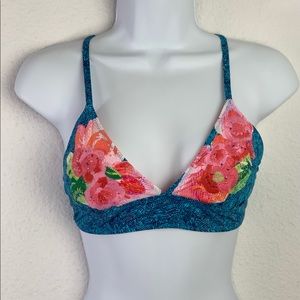 Vera Bradley Floral Superbloom Triangle Bikini Top Sz S